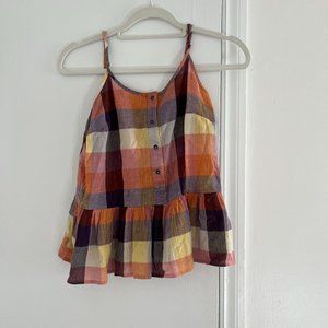 Peplum plaid tank universal thread